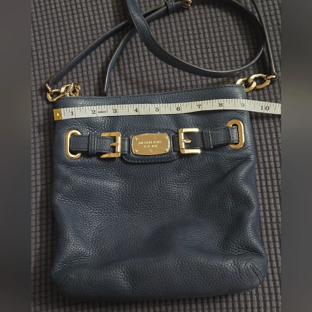 Michael Kors Dark Blue Crossbody Bag with Gold Accents - Picture 11 of 12